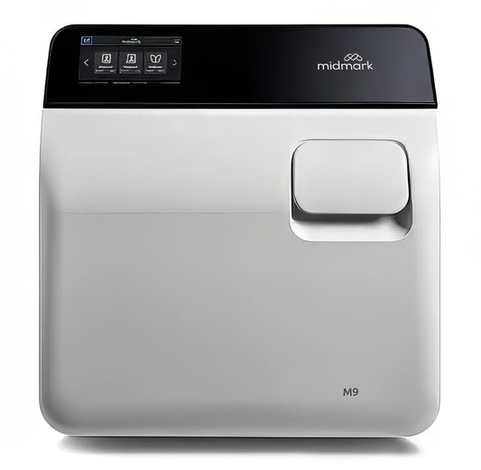 Silver medical device with black digital control top and 'midmark' branding. It is an ideal value device purchase.