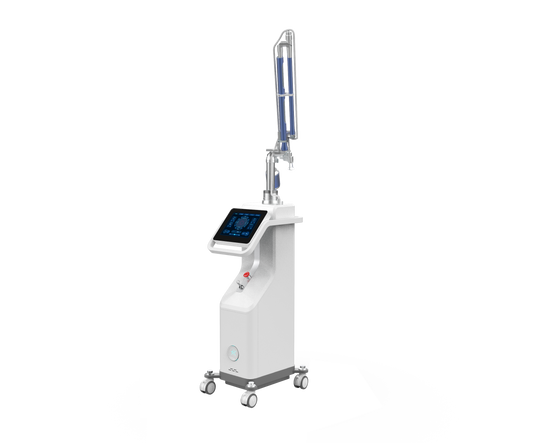 Fractional CO2 Aesthetic Laser Medical device with a digital screen and nozzle. It is an ideal laser device purchase.