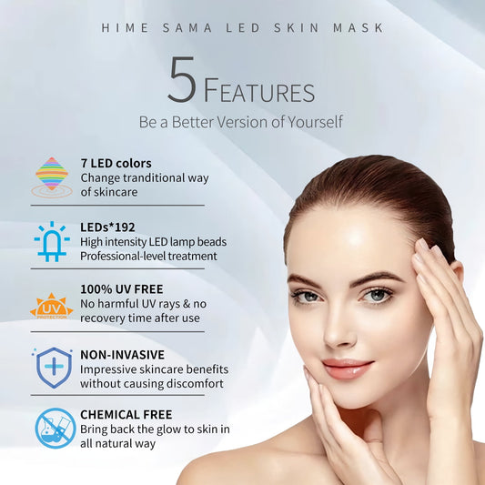 LED Skin Care Mask for Face and Neck CE-Cleared Pro 7