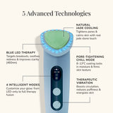 Aquazure Tech Blue LED Cooling Skincare Device with Jade Stone