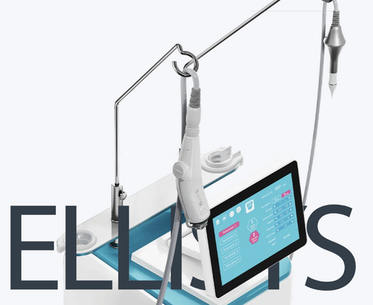 Image of Ellisys Sense aesthetic laser device showing the top half and user interface. Vendor is Lacora. It is a great value purchase.