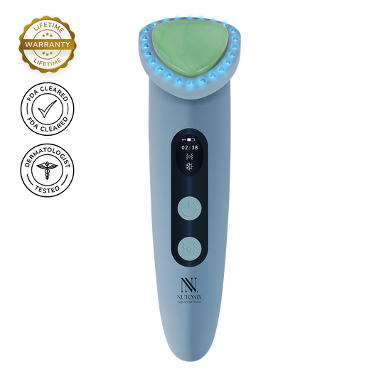 Aquazure Tech Blue LED Cooling Skincare Device with Jade Stone